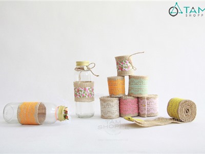 Cuộn bố ren Handmade Vintage Bản lớn các màu